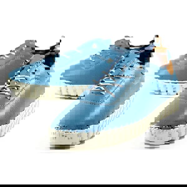 Lunar Womens/Ladies Flamborough Leather Shoes - Mid Blue - 