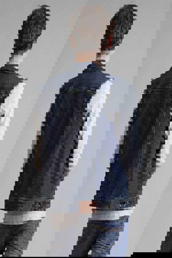 Men's Regular Fit Stretch Denim Sleeveless Jacket Navy Colour Enorsia UK