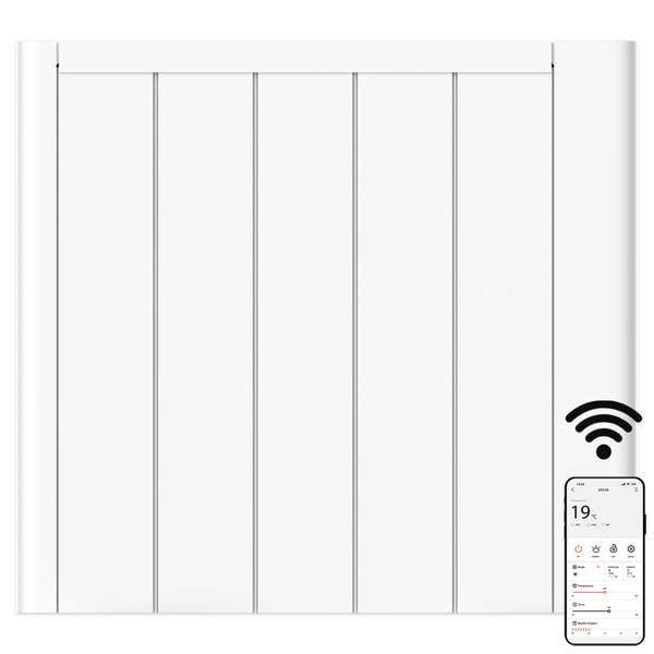 MYLEK Electric Ceramic Radiator Panel Heater WIFI Smart APP Eco 1500W Bathroom Safe Wall Mounted Timer Thermostat