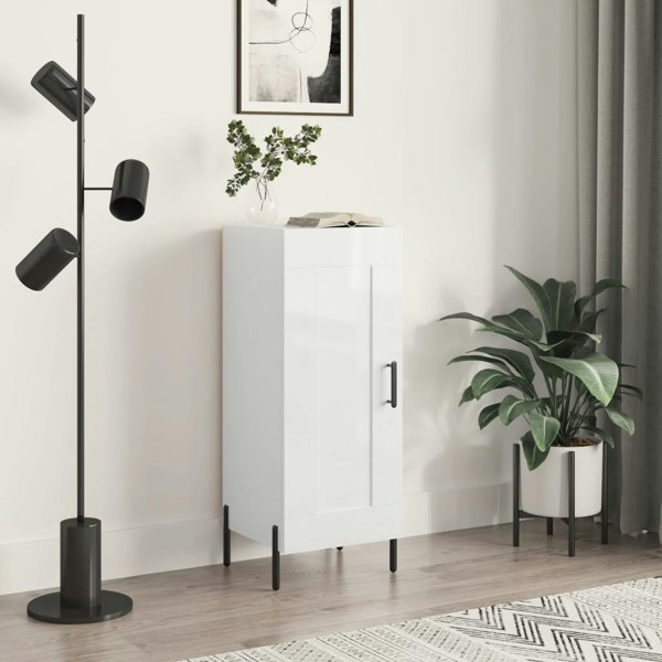 Berkfield Sideboard High Gloss White 34.5x34x90 cm Engineered Wood