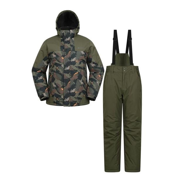 Mountain Warehouse Mens Camo Ski Jacket & Trousers - Khaki Brown - 
