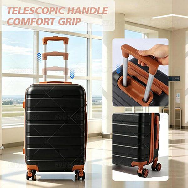 Leaper 20" ABS Carry-On Luggage with Removable Wheels & TSA Lock