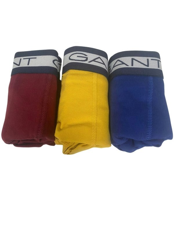 GantTrunks 3 - pack3 - Pack Striped Waistband Boxer Trunks, Burgundy/Yellow/BlueBoxers - and - Briefs.net
