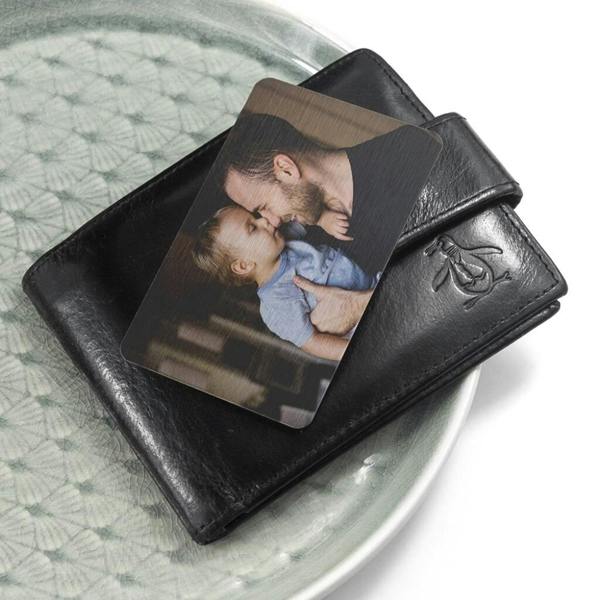 Personalised Favourite Memory Metal Wallet Insert - close-up detail