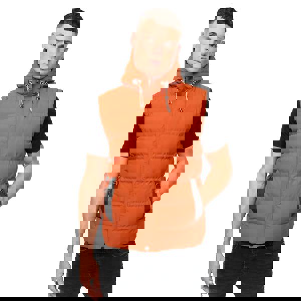 Crosshatch Mens Kampleys Embossed Padded Gilet - Burnt Orange - 