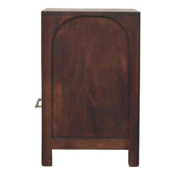 Artisan Furniture Solid Wood Arched Edge 1 Drawer Bedside, 1 Open Slot, Brown