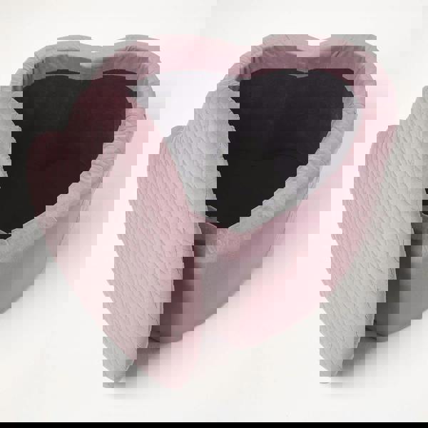 HOMESCAPES Arundel Heart-Shaped Velvet Footstool with Storage