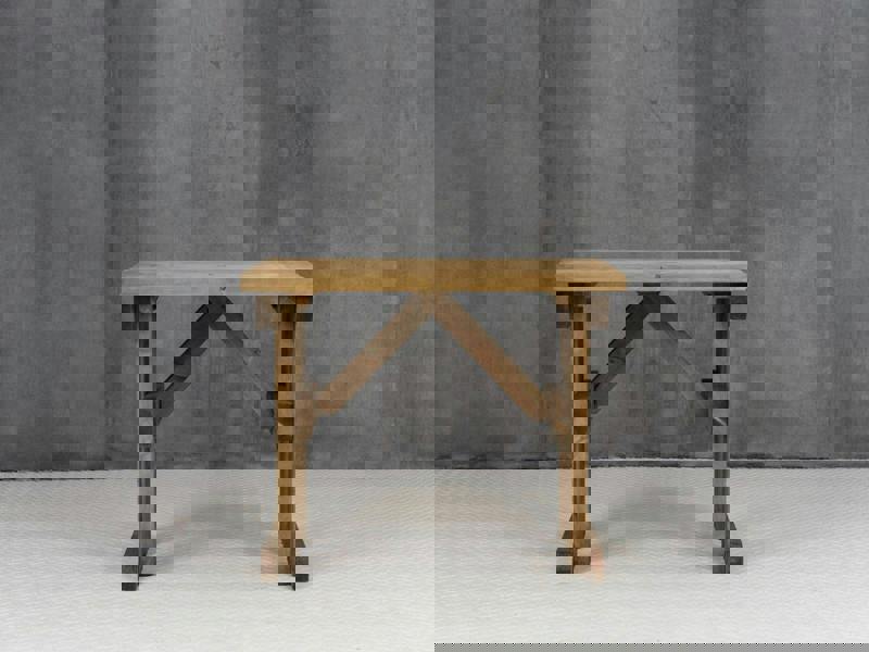 Hollies Wooden Garden Table – Rustic Finish Outdoor Picnic Dining Desk for Gardens, Patios, and Backyards