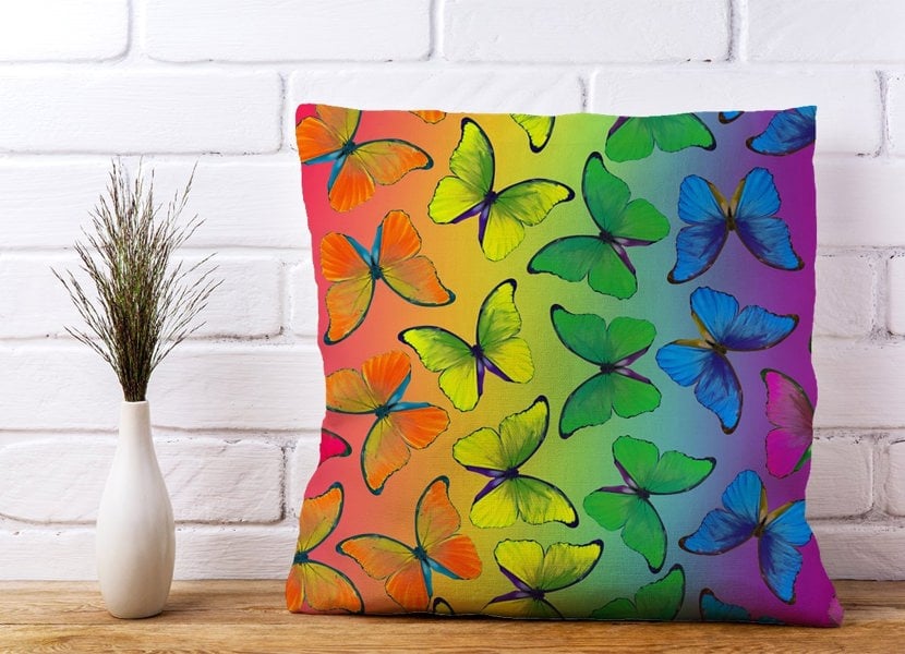 Warren Reed Multicoloured Butterfly Pattern Cushions