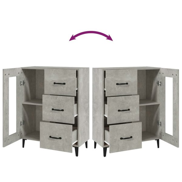 Berkfield Sideboard Concrete Grey 69.5x34x90 cm Engineered Wood