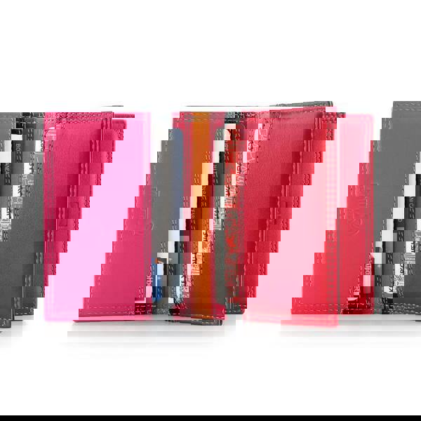 Inside view of Black wallet with cards inside on a white background