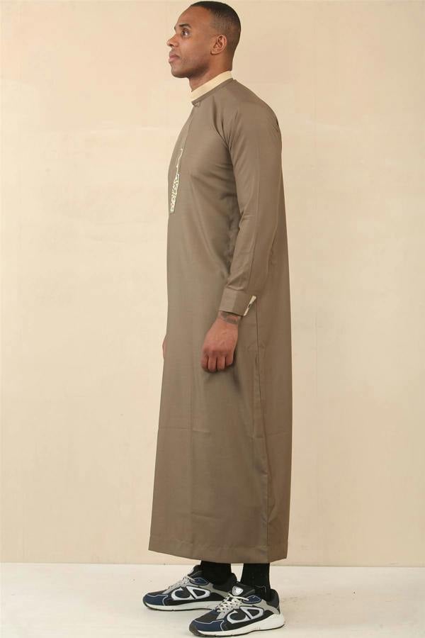 Infinity Leather Men's Thobe Arab Saudi Emirati Islamic Clothing Jubba Robe