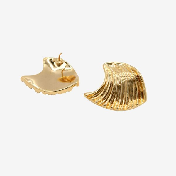 Uchi & Soto Nami Gold Wave Large Stud Earrings