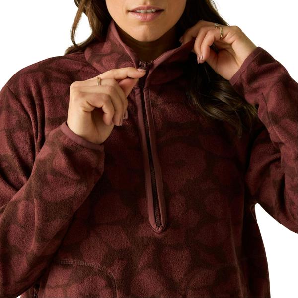 Regatta Womens/Ladies Frankie Shadow Flower Half Zip Fleece - Dark Cherry - 