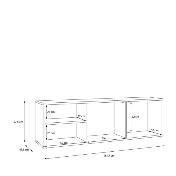 Furniture To Go Alice Springs Wide TV Cabinet with 2 Doors Push-to-Open & 1 Open Shelf in Sand