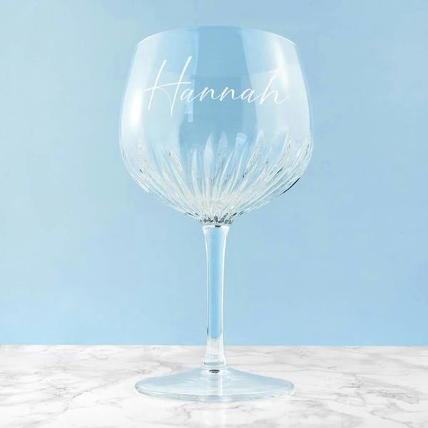 Personalised Crystal Gin Goblet - product in use