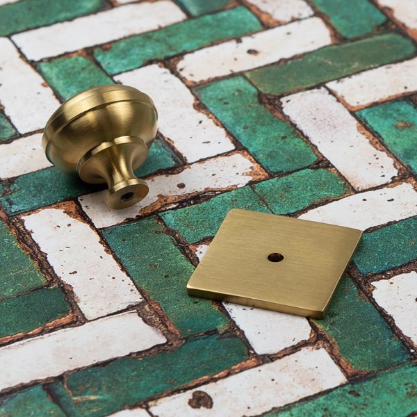 Handle & Home Satin Brass Round Knobs & Cup With Backplate