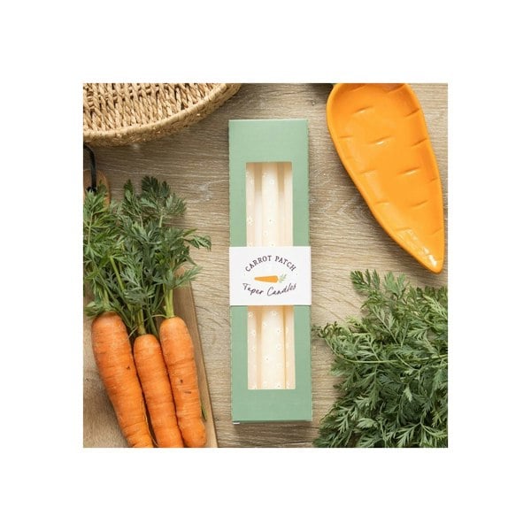 Serano Set of 3 Carrot Patch Daisy Taper Candles