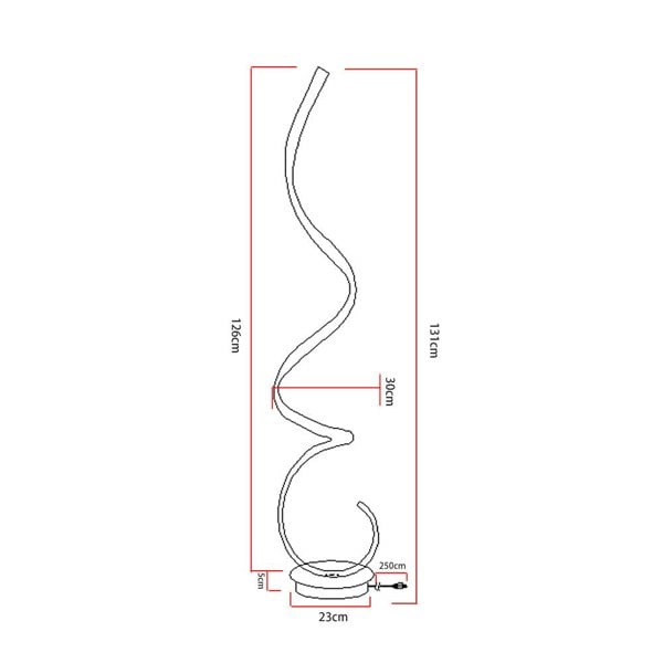 Contemporary LED Spiral Floor Lamp in White Light Floor Lamps Living and Home
