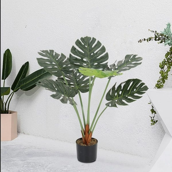 Artificial Tropical Monstera Tree Faux Plant in Pot Living and Home 