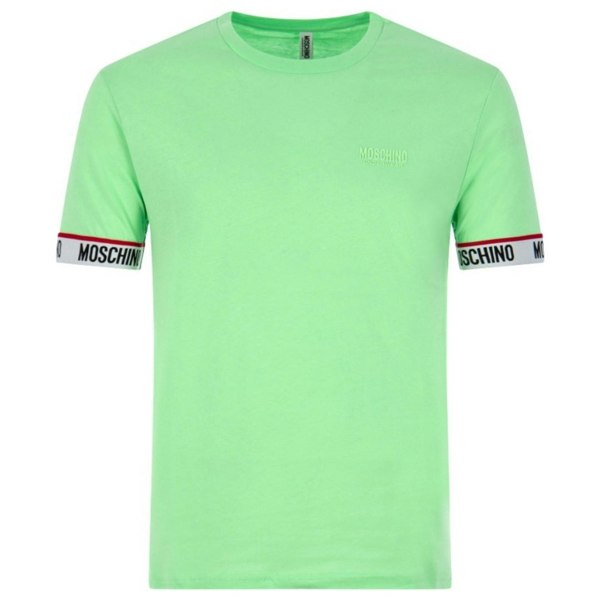 Moschino Taped Sleeve Ends Logo Green T-Shirt XS