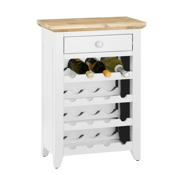 Statement Furniture Florence Wine Rack with Drawer Wooden 16 Wine Bottle Storage Assembled
