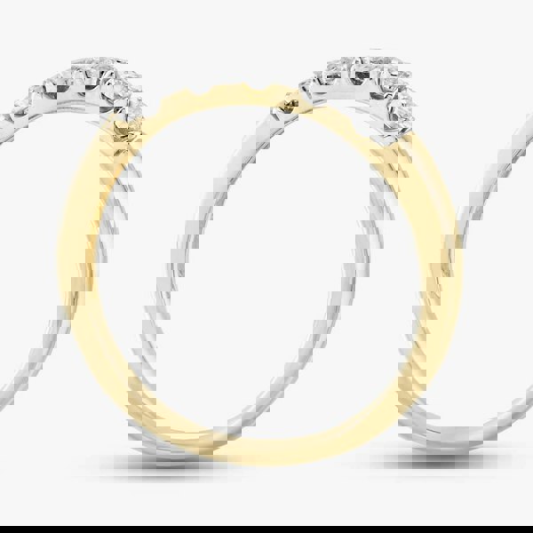 T. H. Baker 9ct Yellow Gold 0.10ct Brilliant Cut Diamond Half Eternity Ring THR40294-10 (YG)