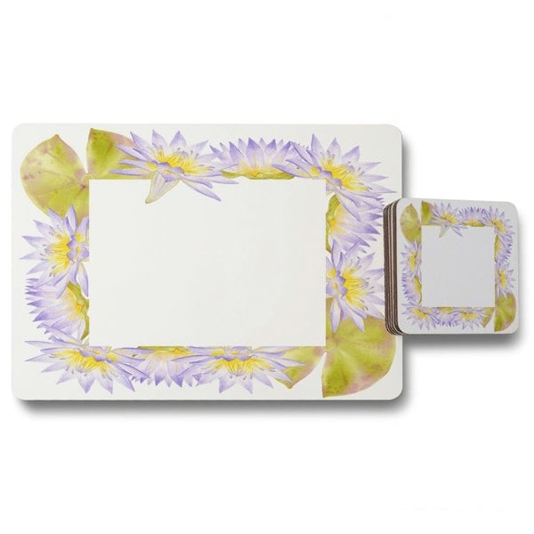 New Product Gold & Purple Flowers (Placemat & Coaster Set)  - Andrew Lee Home and Living