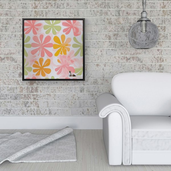 Warren Reed Yellow And Pink Flowers Framed Canvas