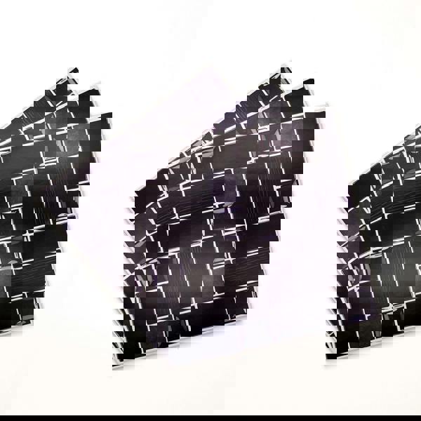 WT1589 - Glossy Black Porcelain Mosaic Wall Tile Sticker Set - 15 x 15 cm (6 x 6 in) - 24 pcs