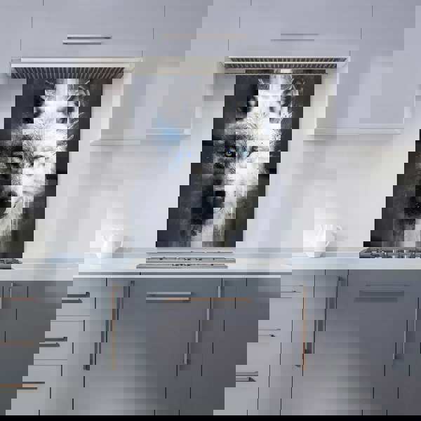 Warren Reed - Designer White Wolf Face Splashart Dark Backgrouns Kitchen Splashback