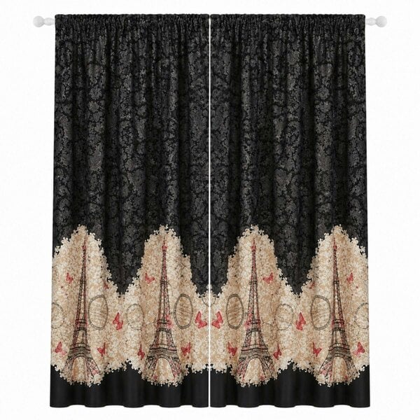 Smart Living Oooh La La Curtain - Black - 66"x72"