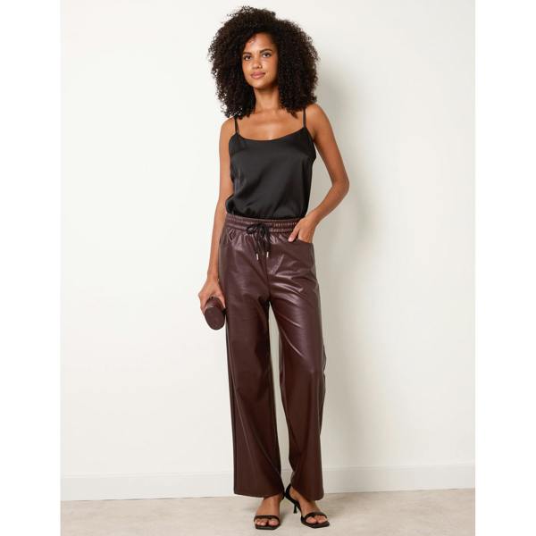 Blue Vanilla PU Wide Leg Trousers