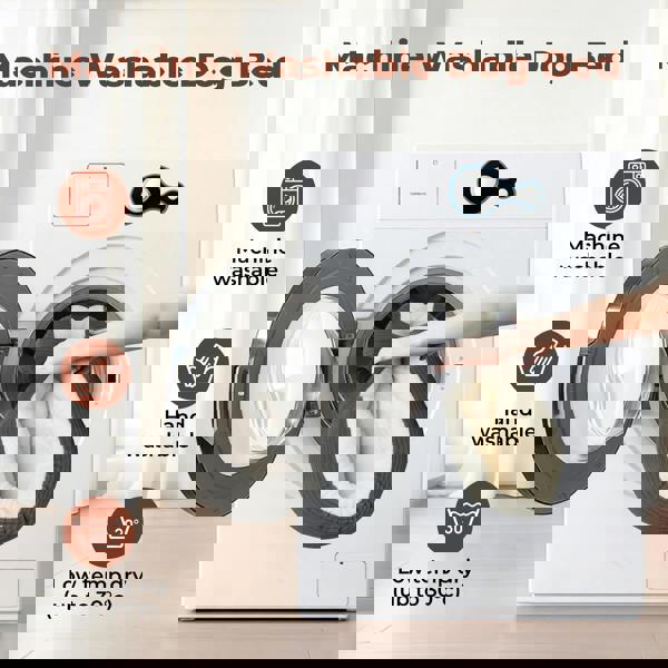 Skylos Dog Bed Luxury Soft Washable Puppy Cat Cushion Mattress Corduroy Grey S