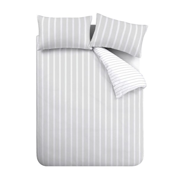 Bianca Ashford Stripe Silver Duvet Cover Set
