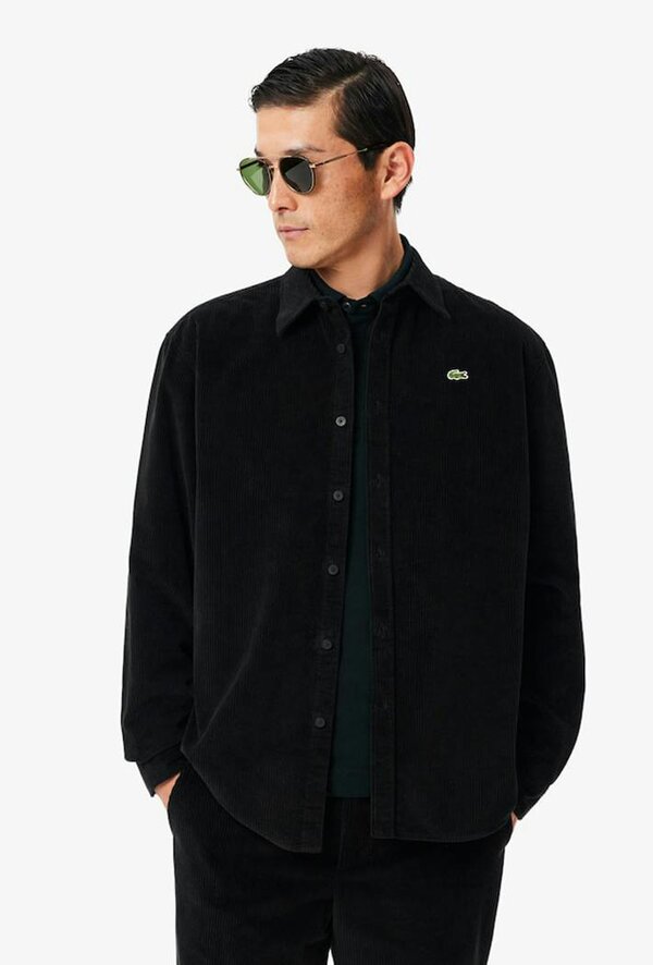 Lacoste Regular Fit Velour Shirt - Black