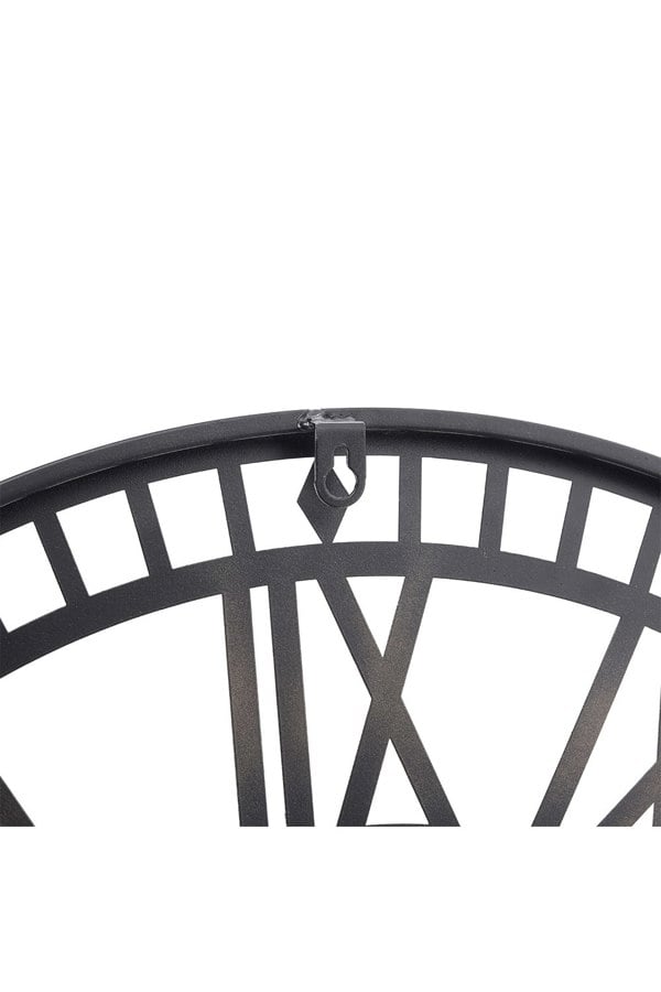 Living and Home 80cm Dia Black Frame Gold Roman Numeral Hollow 60 Scale Wall Clock