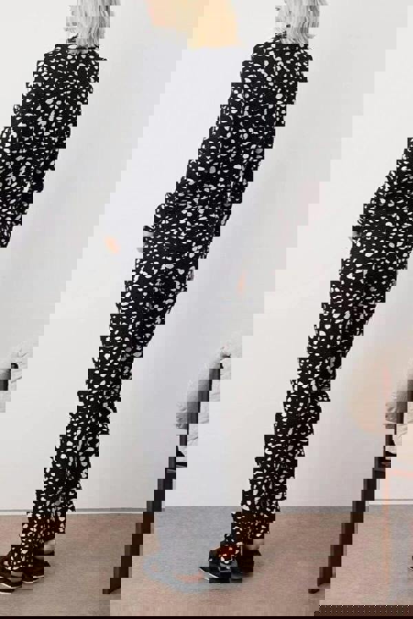 WOVCOR 2-Piece 100% Cotton Leopard Print Shirt-Pants Knit Pajama Set