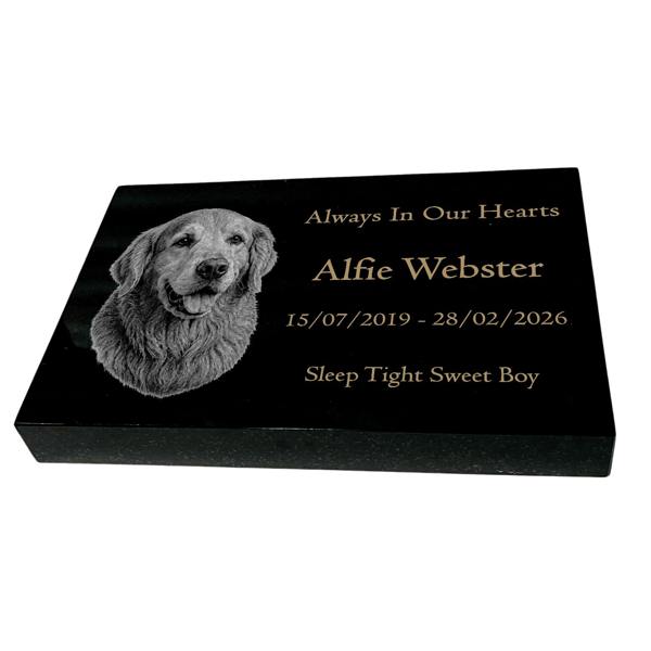 Memorials Direct Dog Memorial Granite Photo Tablet