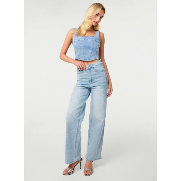 Pink Vanilla Studded Diamond Jeans