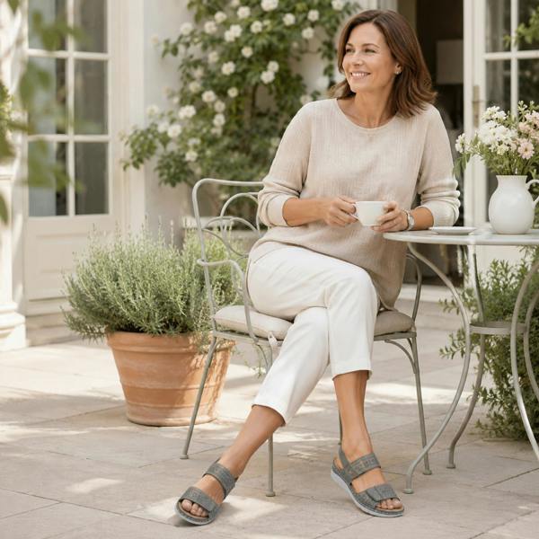 Boulevard L844 Slingback Sandals in Grey