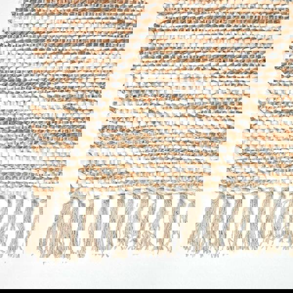 HOMESCAPES Horizon Neutral Chevron Hemp Chindi Rug