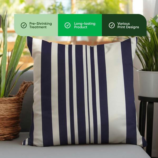 Gardenwize Pair of Outdoor Scatter Cushions – Blue Stripe Design