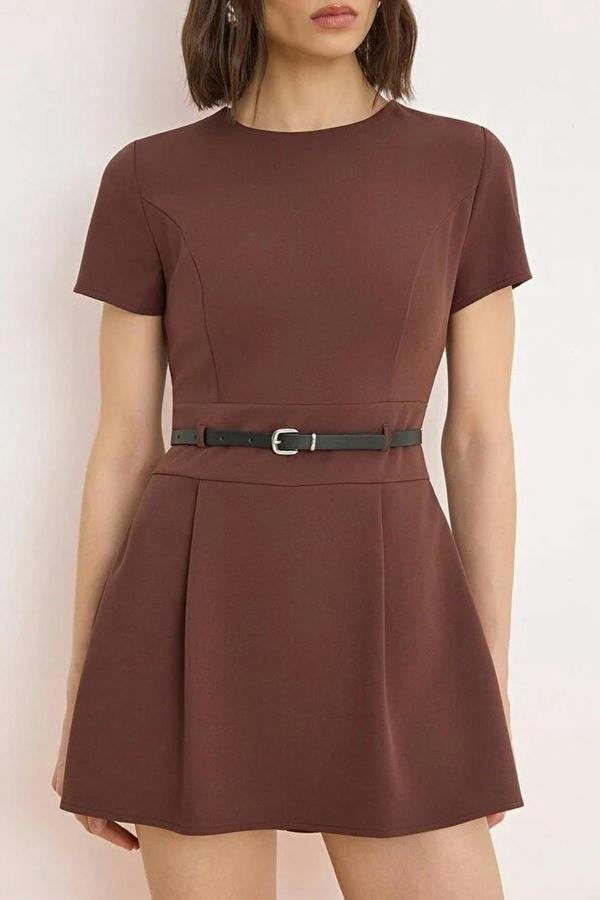 WOVCOR Belted Mini Playsuit