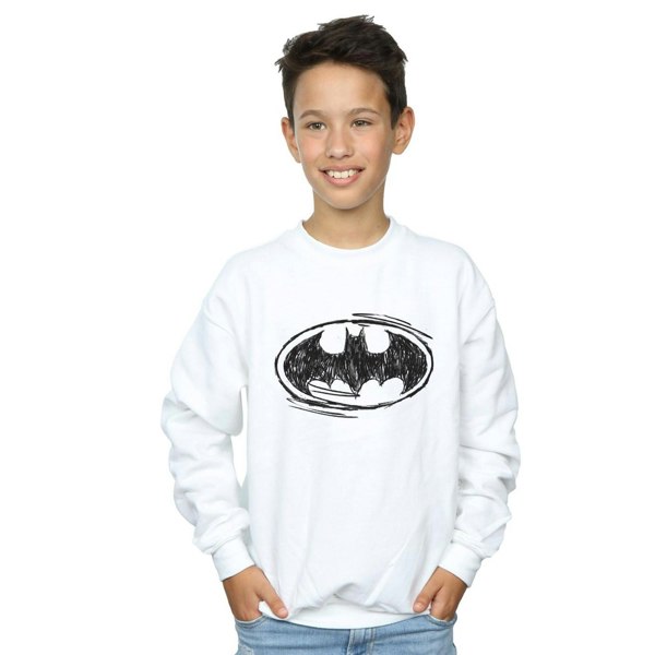 Batman Boys Sketch Logo Sweatshirt - White