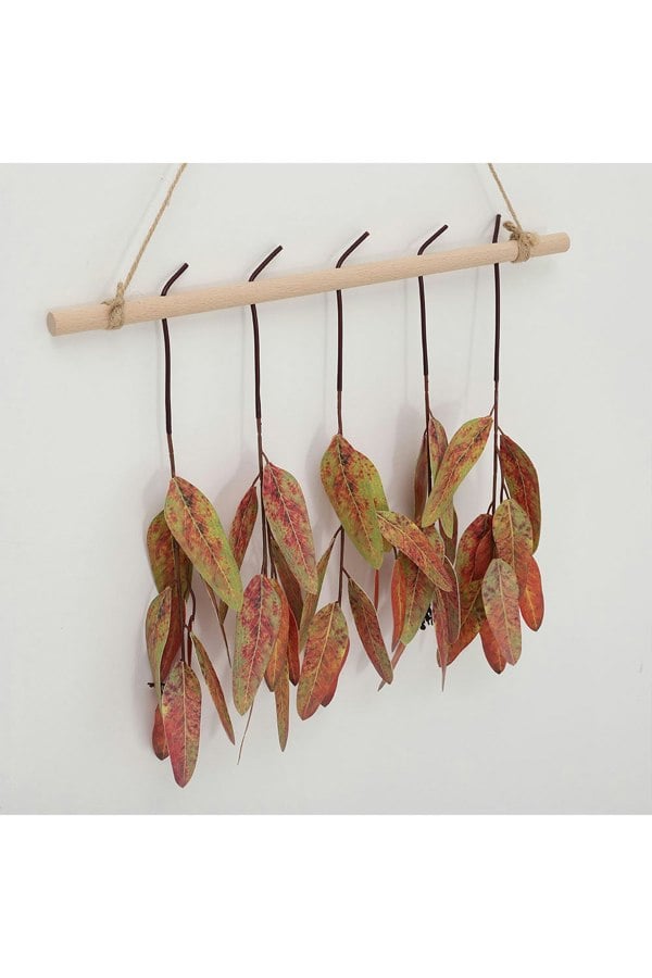 Living and Home Farmhouse Wall Hanging Decor Artificial Red Eucalyptus