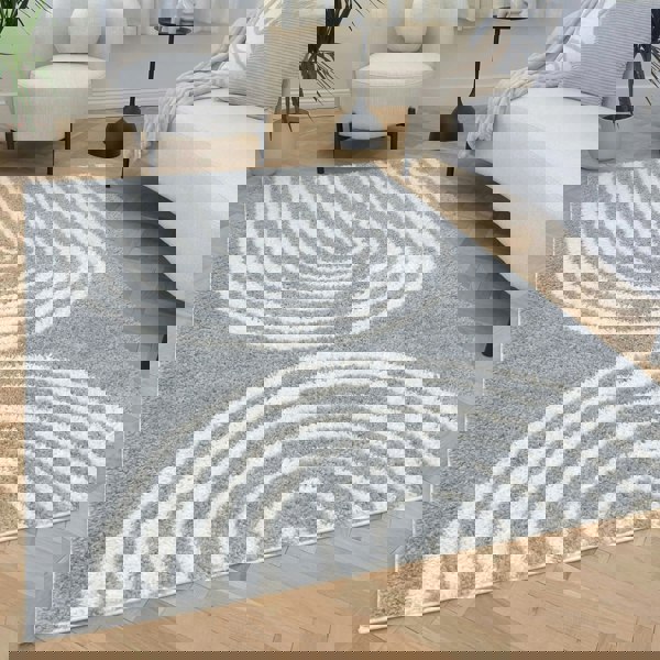 Moodi Shaggy Grey Rug, scandinavian design, underfloor heating | THE RUGS