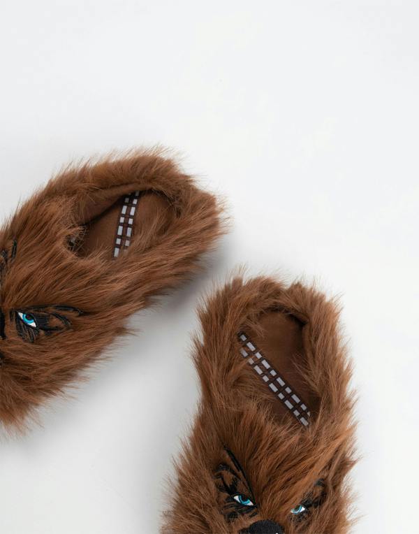 Star Wars Mens Brown Chewbacca Mule Slippers