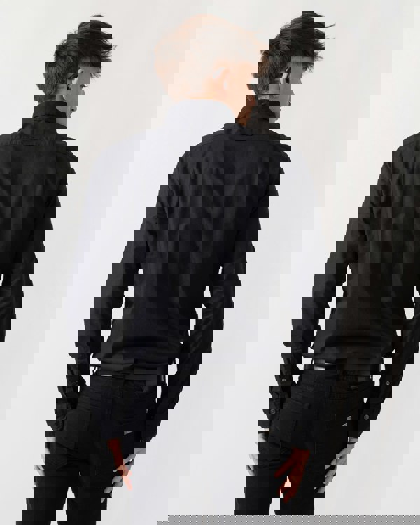 GANT Mens Slim Fit Long Sleeve Poplin Shirt - 5 Black