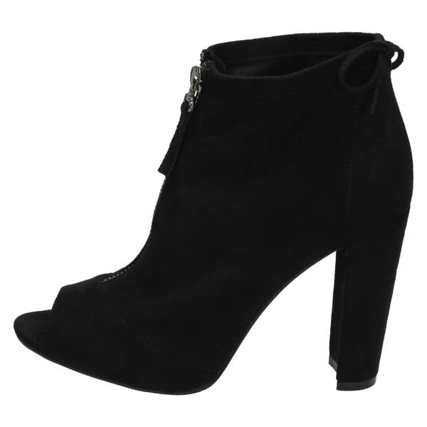 Spot On Ladies Spot On Peep Toe Ankle Boots